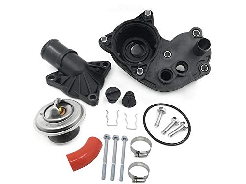 Marketplace Auto Parts Coolant Housing Assembly (Single Clip-in Style) with Bypass Hose Kit Compatible with 2001-2005 Ford Explorer Sport Trac 4.0L V6 with 2 Sensors on Thermostat Assembly