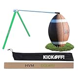 HVM - Kickoff! Football Holder, Premium Kicking Tee for Field Goal Place Holder, Extra Point Kicking Tee for Any Size Football, Green and Silver