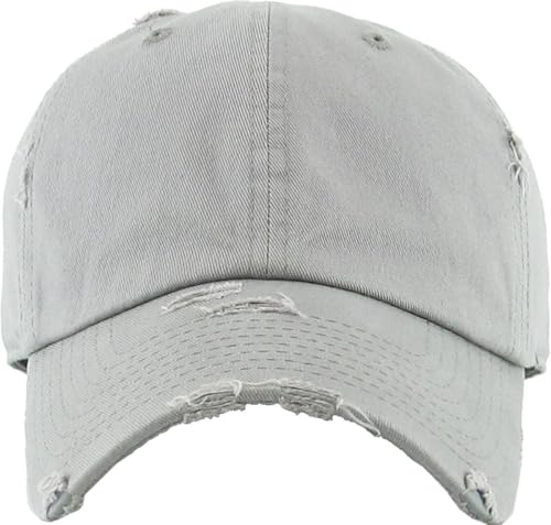 Image of KBETHOS Vintage Washed Distressed Cotton Dad Hat Baseball Cap Adjustable Polo Trucker Unisex Style Headwear