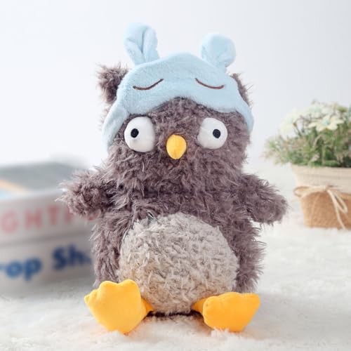 AQCQDQ Kuscheltier Eule, Weiches Eule Plüschtier für Kinder, Kuschelige Eule Stofftier, Plüsch Eule für Mädchen und Jungen, Niedliches Eulen Plüschtier für Babys (35 cm)