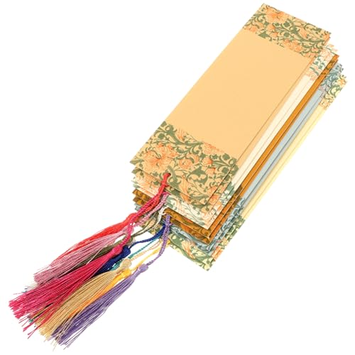 Marque-pages chinois avec glands : lot de 30 signets en papier vierge pour lecture