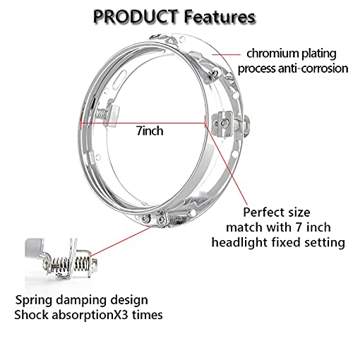 SKTYANTS 7 Inch Headlight Ring Bracket Mounting For