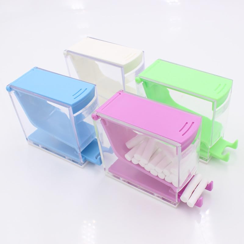 Cotton Roll Dispenser Hygienic Divider Dental Cotton Roll Dispenser Holder Press Type Box Color Orthodontics Products Dentistry Lab Supplies(White)