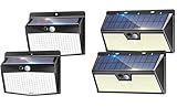 nipify 2 Stück 168LED + 2 Stück 318LED Solarlampen für Außen mit Bewegungsmelder