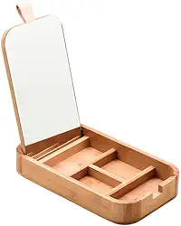 Oikos - Porta Joias de Bambu com Espelho Médio