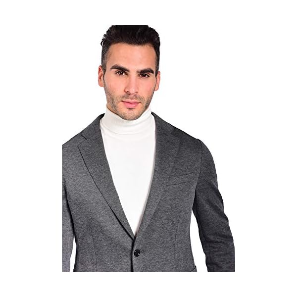 Craft & Soul Men's Slim Fit Casual Comfort Knit Blazer Sport Coat Jacket Charcoal Grey - Image 6