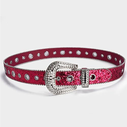 Women's Rhinestone Belt Metal Adjustable Belts Fashion Vintage Bling Sparkle Medium Metal Buckle2