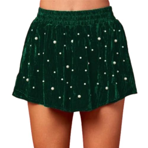 Baynoyia Women’s Velvet Short Skirt Holiday Elastic...