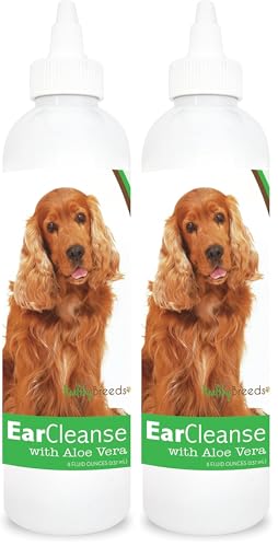 Image of Healthy Breeds Cocker Spaniel Ear Cleanse with Aloe Vera Cucumber Melon 8 oz (Pack of 2)
