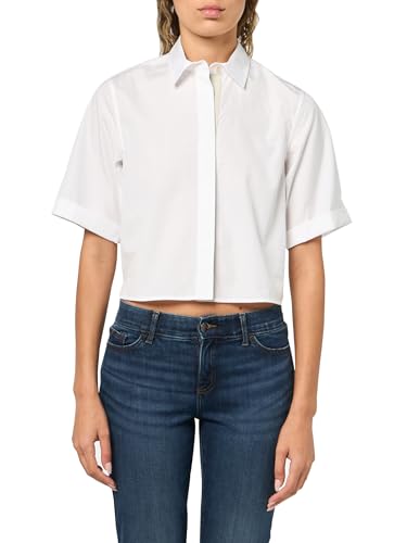 Vince Women's Short Sleeve Button Down W/Canvas Tape