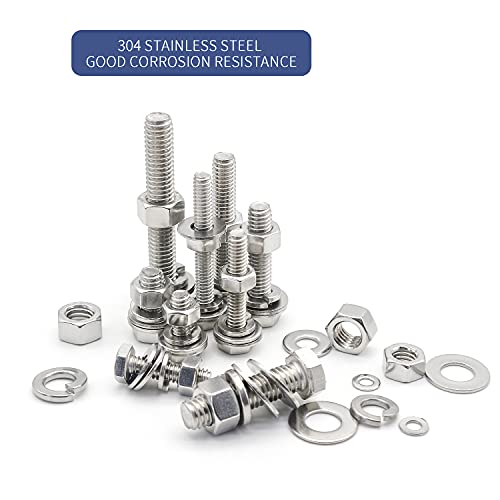 265PCS Bouchons et écrous 1/4"-20, 5/16"-18, 3/8"-16 en acier au carbone Boulets et éviers Ensemble de vis pour le matériel (3 Types, 4 Différents Sizes-3/4”, 1”, 1-1/2. 2”)