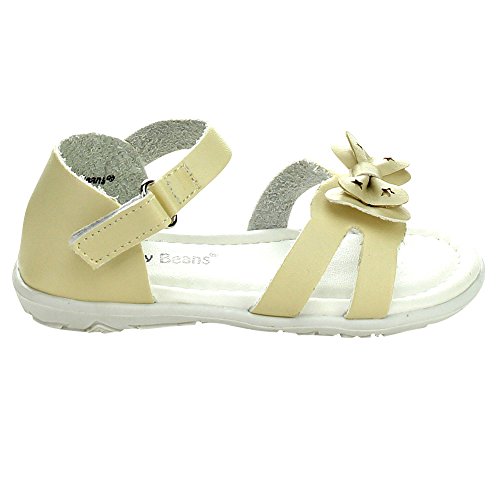 JELLYBEANS Jelly Beans Bumpy Toddlers Girl Comfort Ankle Strap Flat Sandal Shoes,Beige,52