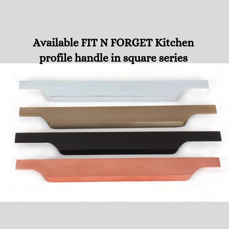 FIT N FORGET Square 24 inch Rose Gold Aluminum Profile Handle for Kitchen,Wardrobe Kitchen Handle,Cabinet Handle(Pack of 1) 3