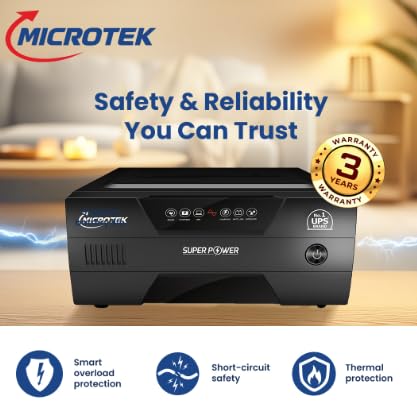 Image of Microtek Super Power 900 Advanced Digital 800VA /12V Inverter, Support 1 Battery with 3 Year On-Site Warranty for Home, Office & Shops