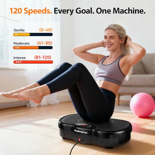 Vibration Plate for Weight Loss & Body Shaker Machine, Professional Full Body Vibration Machine with Wider Platform, Ultra Stable & Quiet, 120 Speeds, 330lbs Capacity, Home Fitness System - Image 5