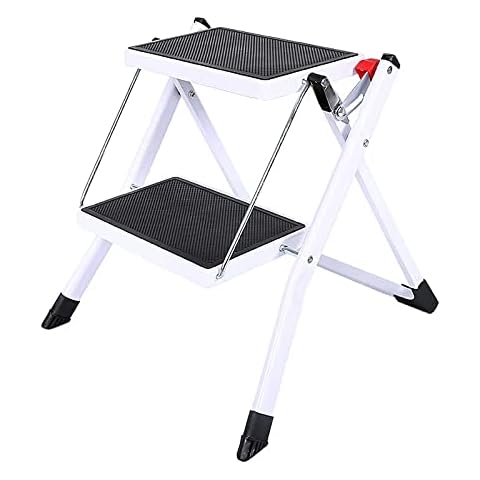 iropro 2 Step Ladder Heavy Duty,Portable Foldable Stepladder with Anti-Slip Mat,Strong Sturdy Steel for Home,Office,Kitchen,Garage (mini 2 step ladder) Cover
