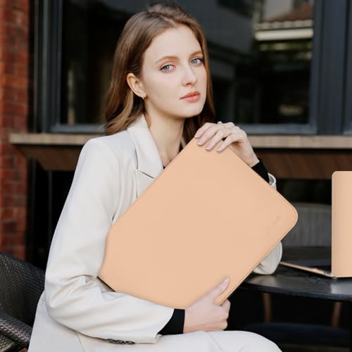 Image of MOSISO Laptop Case 13.3 inch, 13-13.3 inch Laptop Sleeve Bag Compatible with MacBook Air /Pro 13 /Pro 14 M5 M4 M3 M2 M1, HP Dell ASUS Lenovo, Neoprene Computer Sleeve Bag with Small Case, Peach Fuzz