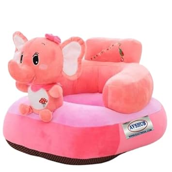 AVSHUB Soft and Rocking Chair Skin Friendly Elephant Shape Baby Supporting Seat Soft Plush Cushion sofa and Chair for Kids/Baby - PinkElephant, for 3 Months to 3 Years