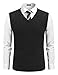 COOFANDY Men's Sweater Vest V Neck Slim Fit Cable Knitted Sleeveless Pullover Sweater Black