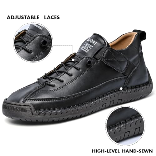 Image of Womens Casual Shoes Ankle Chukka Boots Slip On Breathable Loafers Handmade Fashion Sneakers Mid top Walking Driving Flats Shoes