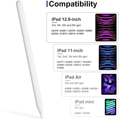 KEEPRO Pencil 2. generacji do iPad, bezprzewodowe ładowanie magnetyczne z czułością na pochylenie, odrzucanie dłoni, do Apple iPad Pro11" 4/3/2/1, iPad Pro12.9" 6/5/4/3, iPad Air 4/5, iPad Mini 6