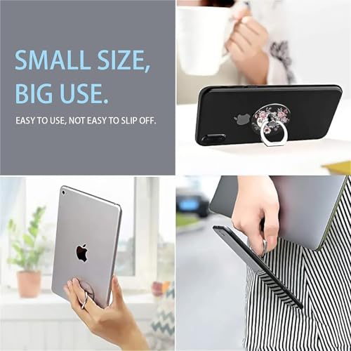 Anillo de teléfono de calavera y rosas con soporte anticaídas para iPhone 5