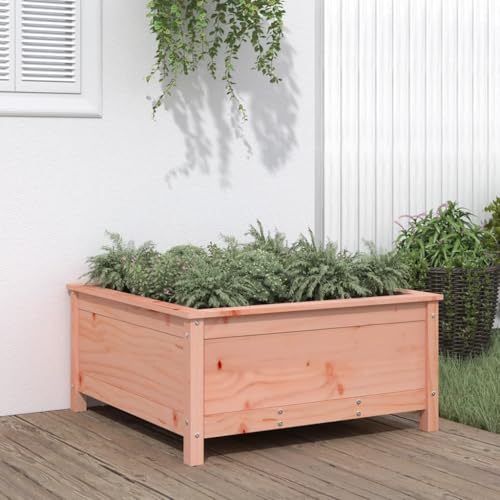 UMOLAMARY Jardinera Madera Maciza de Abeto Douglas 82,5x82,5x39 cm,Jardineras de Madera Duraderas y Decorativas para Exterior: Amplio Espacio para Plantas y Flores Maceteros y jardineras