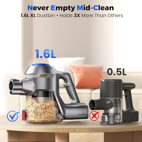 Image of UML0 Cordless Vacuum Cleaner, 40Kpa Powerful Suction Stick Vacuum Cleaners for Home, 45 Mins Runtime, 1.6L Dust Box, Anti-Tangle, 8-in-1 Rechargeable Vacuum for Hardwood Floor,Carpet,Pet Hair