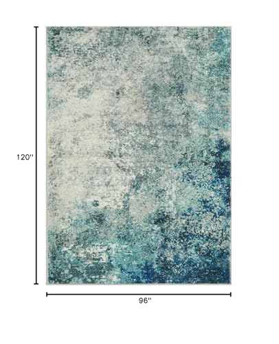 Lahome Modern Abstract 8x10 Area Rugs for Living Room, Washable Accent Rugs for Bedroom Stain Resistant Non Slip, Large Soft Indoor Carpet for Dining Room Table Home Office Decor, Blue/Grey