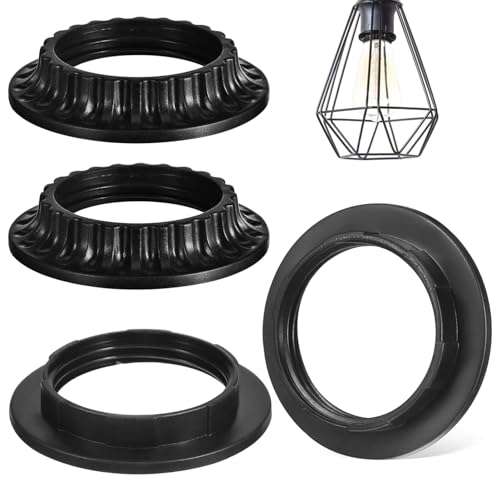 Image of HOMSFOU Lamp Shade Stabilizer Ring 4Pcs E26 Lamp Shade Adapter Ring Replacement Light Socket Collar for Accessories and Parts 2.20X2.20X0.39In