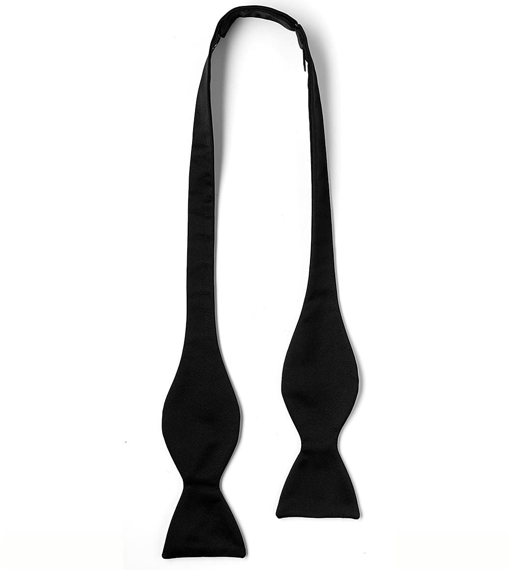 the tie hub Black Microfiber Self tie Bow Tie For Men-picture-30