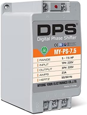 Single Phase to 3 Phase Converter, My-PS-7.5 Model, Suitable for 5HP(3.7Kw) 15 Amp 200-240V 3 Phase Motor, DPS Should Be Used for One Motor Only, Input/Output 200V-240V, Digital Type