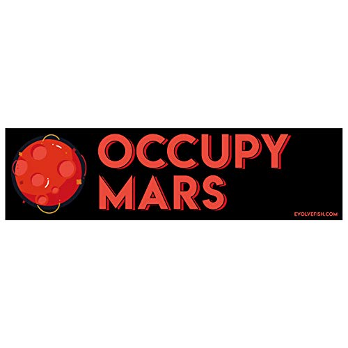 Occupy Mars adhesivo parachoques de 25,8 x 7,8 cm para fans del espacio