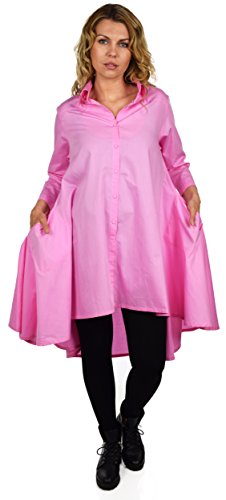 Dare2BStylish Hi Low Button Down A Line Swing Dress Shirt Top Reg and Plus Sizes4
