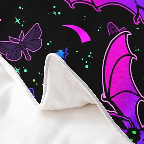Bat Cotton Duvet Cover Set King Size Halloween Trippy Comforter Set for Kids Boys Girls Butterfly Comforter Colorful Duvet Set Bedroom Quilt Set - Image 4