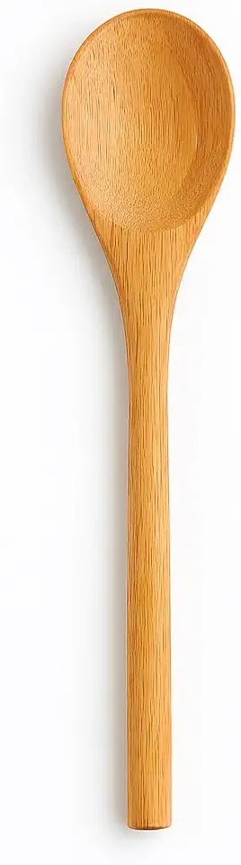 Colher de Bambu para Cozinha, 26cm de Comprimento, Resistente e Fácil de Limpar
