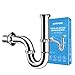 Produktbild SURFOU Siphon Waschbecken Ablaufgarnitur G 1 1/4, Abfluss Rohr Syphon Badezimmer Edelstahl Sifon Bad Set, Waschtisch Abflussrohr Röhrensiphon, Abflussgarnitur Waschbeckenabfluss Waschbeckenablauf