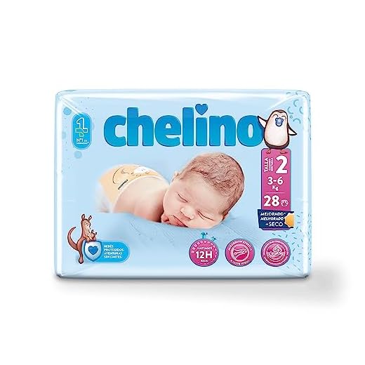 Chelino - Pañales talla 2, 28 Pañales - Pack de 6 (Total 168 Pañales)
