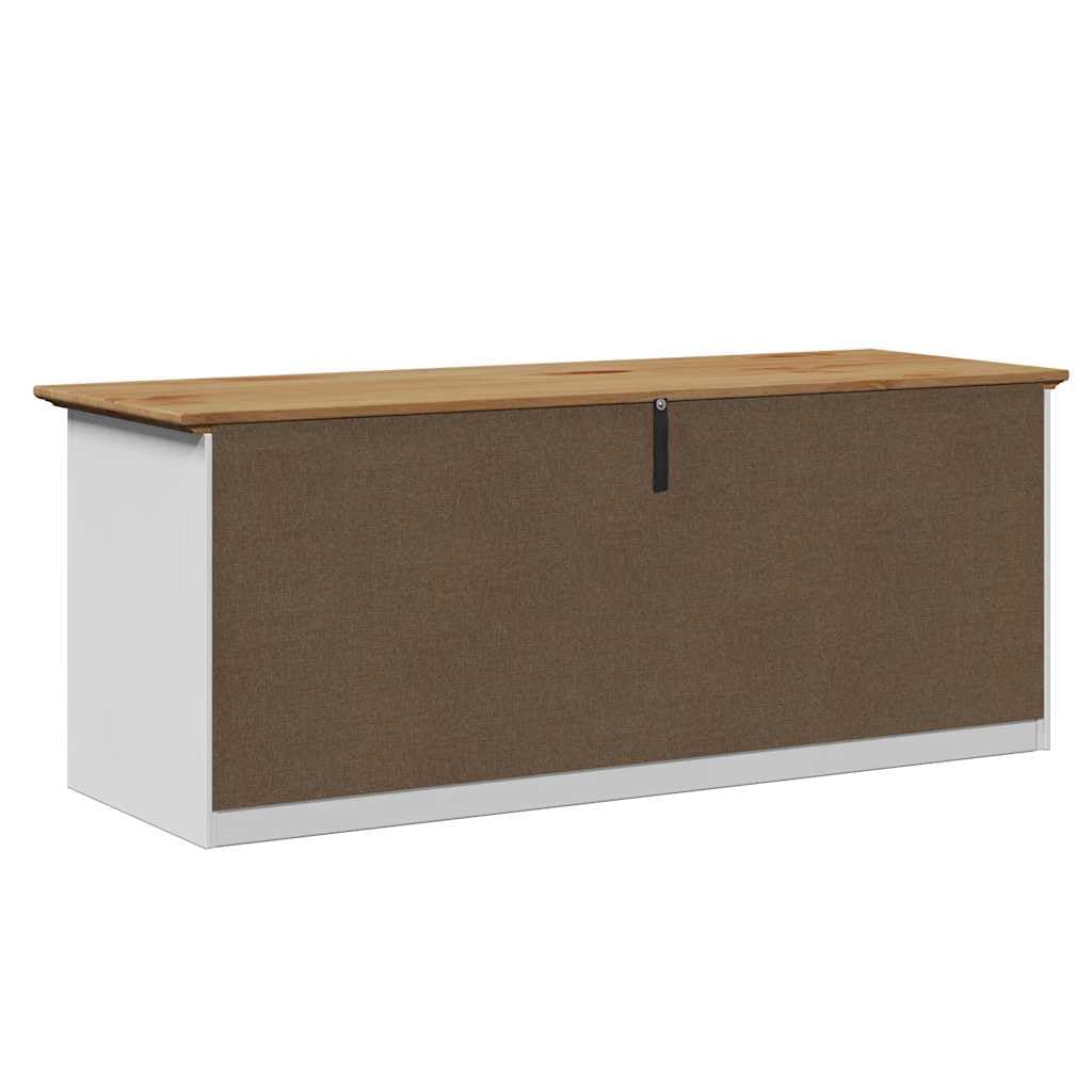 Banco de recibidor BODO Blanco y marrón 114x40x45 cm, Bancos Baul para Dormitorio, Banco Vestidor, Banquetas, Bancos para Cocina, Banco Auxiliar Cocina, Banco Vestuario - 4016870