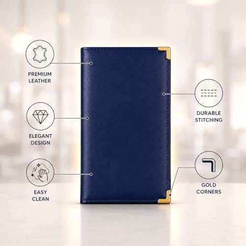 Image of Leather Bill Folder for Restaurants | Premium Bill Book Holder /Check Presenter | Durable PU Leather Menu & Receipt Folder for Hotel, Cafe & Billing Use