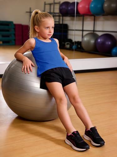 Image of Haloumoning Girls Athletic Tank Tops Racerback Sleeveless Dry Fit Active Sports Running Yoga Shirts