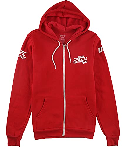 UFC Mens Quintet Ultra Hoodie Sweatshirt, Red, Large