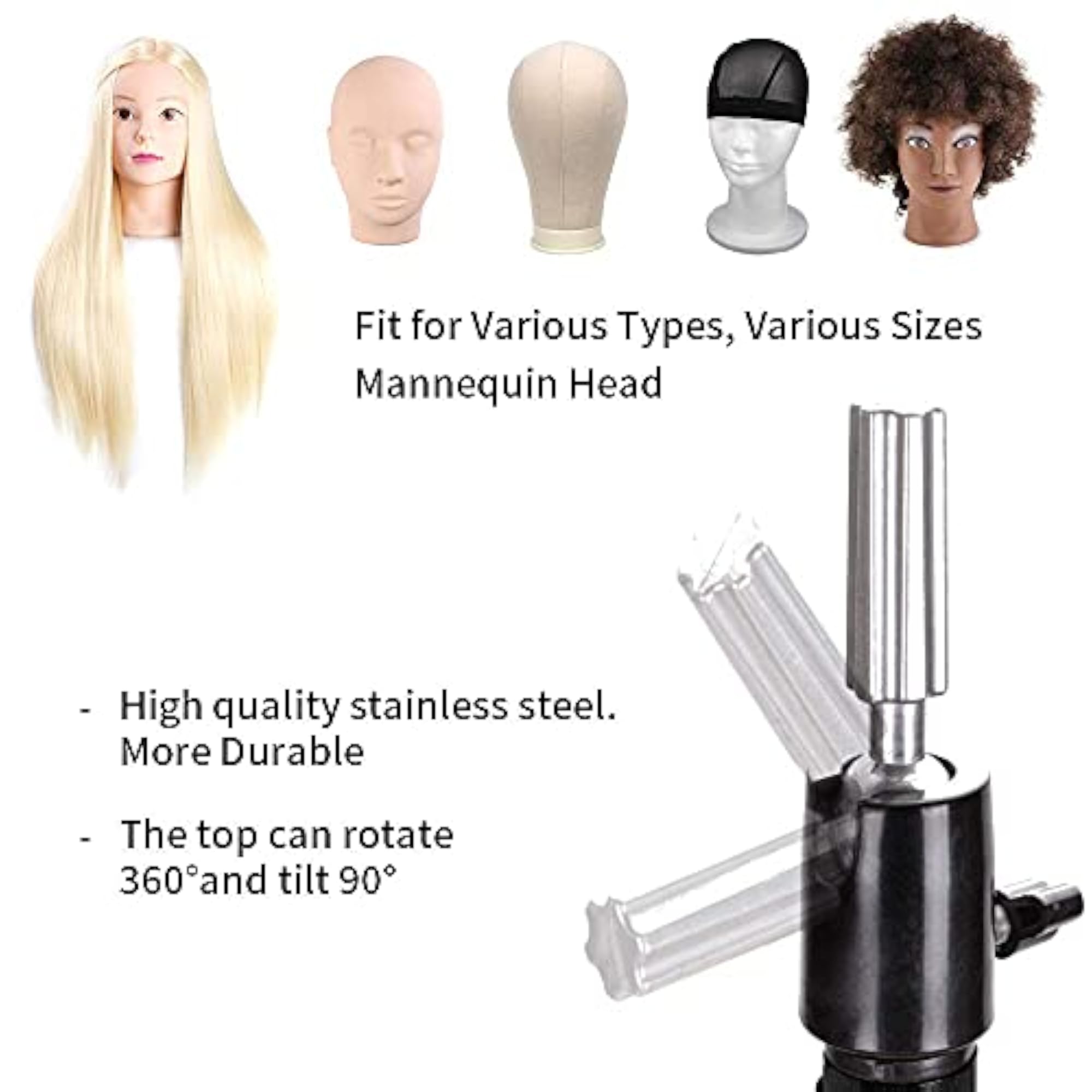 55 Inch Heavy Duty Wig Stand Tripod for Styling