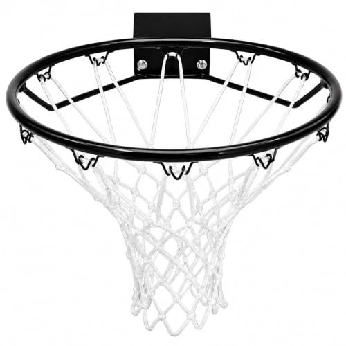Oypla Heavy Duty Wall Mounted Full Size Black Basketball Hoop Rim and Net