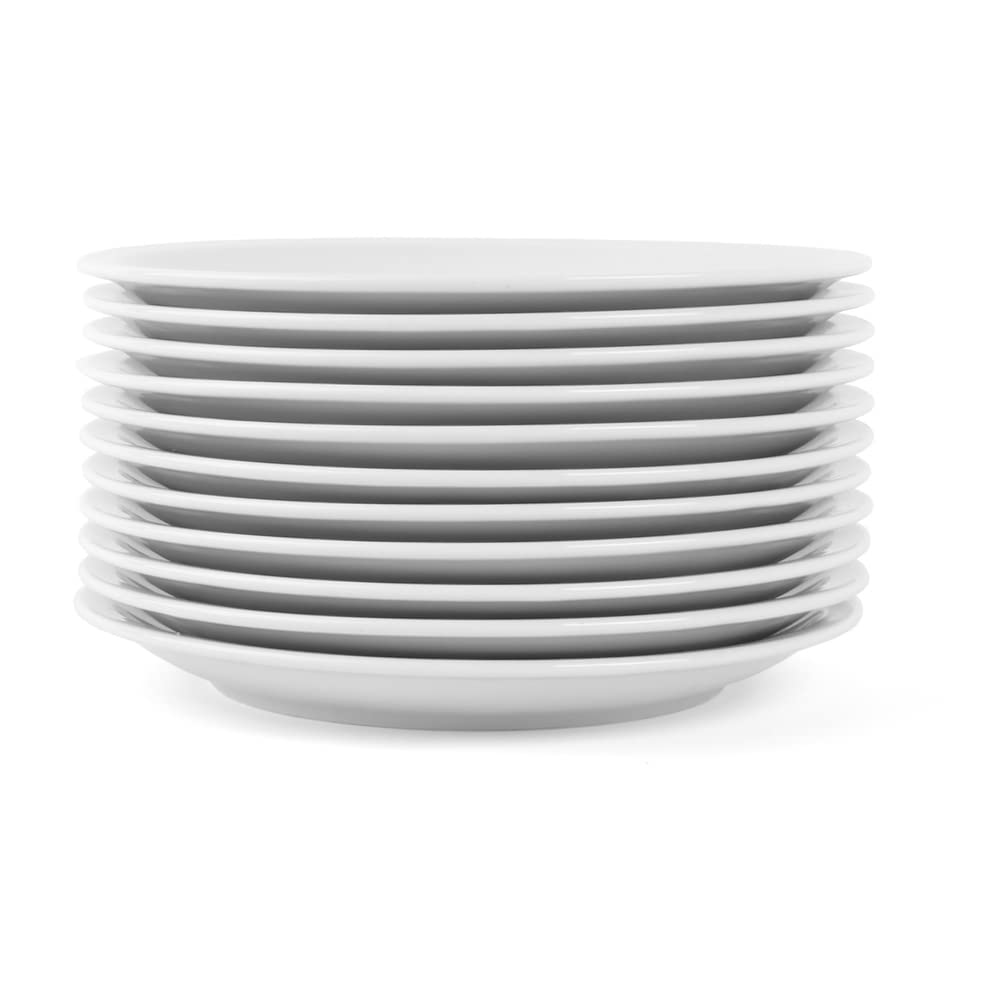 Holst Porzellan CT 026 PACK 12 Porzellan 12er Set Speiseteller Katja 25,5 x 2,7 cm, weiß, 12 Stück | 2,7 cm Höhe