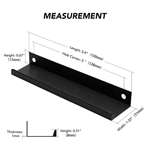 Image of Ravinte 30 Pack Finger Pulls for Cabinets 150mm /5.9 inch Length Black Pulls