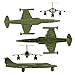 TimMee Plastic Army Men Cold War Fighter Jets - OD Green Airplanes Made in USA