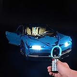 LODIY Beleuchtung Lichtset für Lego 42083 Technic Bugatti Chiron , LED Beleuchtungsset Kompatibel mit Lego 42083 (Nicht Enthalten Lego Modell) (Mit Fernbedienung)