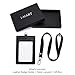 I-MART Genuine Leather Badge Holder with Lanyard – Vertical ID Badge Holder for Nurse, Office, Teacher | Cowhide, 3 Card Slots, Black, Gift Box