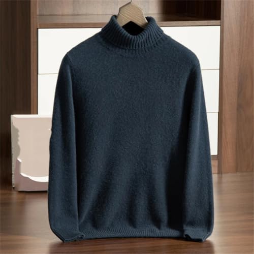 Ownwfeat Men Solid Turtleneck Sweater Cashmere Casual Long Sleeve Knitted Pullover3